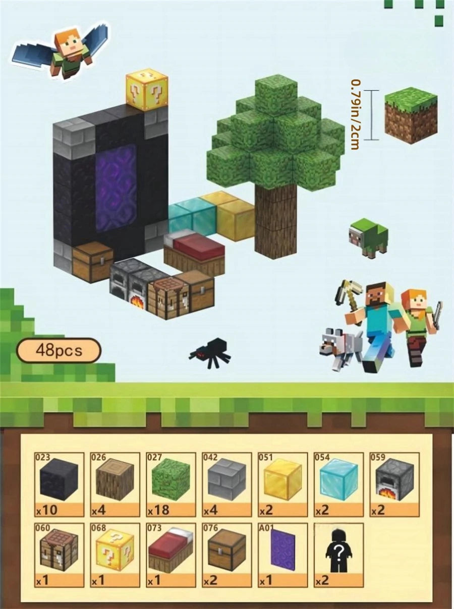 Creative Magnetic Building Block Bricks My Famous Scene World Architectural Set DIY Model Kids Toy Christmas Gifts for Boy Girls