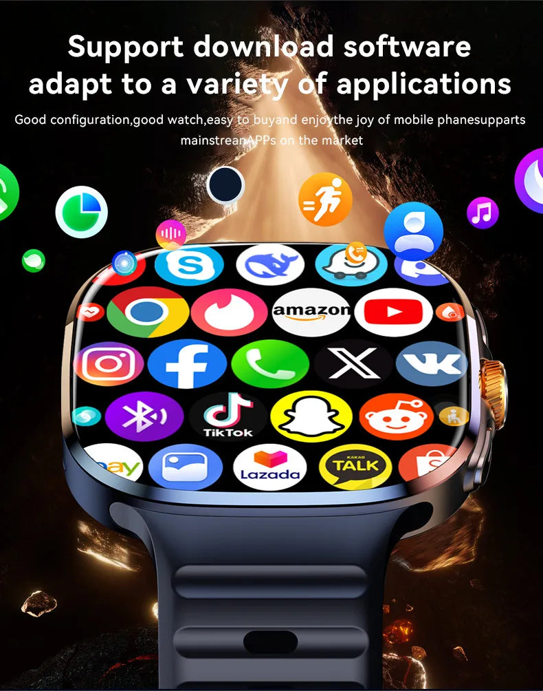 New M99 smartwatch Android - Bluetooth dual system 4G SIM 2.4'' 720*720 HD AMOLED Screen 190° Camera GPS WIFI NFC samrt watch