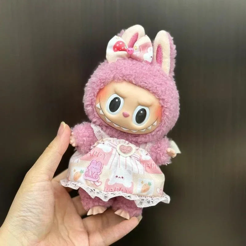 Mini Plush Doll'S Clothes Outfit Accessories For Korea Kpop Exo 15-17cm Labubu Idol Overalls set Clothing Gift