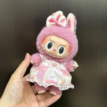 Mini Plush Doll'S Clothes Outfit Accessories For Korea Kpop Exo 15-17cm Labubu Idol Overalls set Clothing Gift