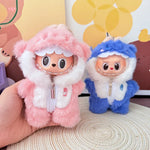 Abubu Doll Clothes Cute Cartoon Jumpsuit for Labubu Idol V1 V2 Dolls Clothing Accessories 15/17cm Plush Doll Universal