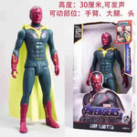 Action Toy 30cm Marvel Avengers Toy Thanos Hulk Spiderman Iron Man Captain America Thor Black Panther With Sound And Light