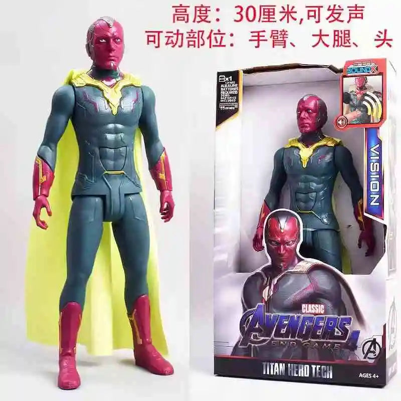 Action Toy 30cm Marvel Avengers Toy Thanos Hulk Spiderman Iron Man Captain America Thor Black Panther With Sound And Light