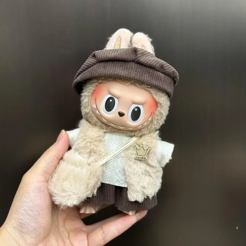 Mini Plush Doll'S Clothes Outfit Accessories For Korea Kpop Exo 15-17cm Labubu Idol Overalls set Clothing Gift