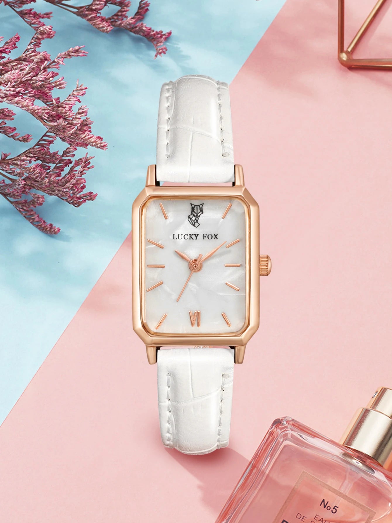 LUCKY FOX Women Watches Fashion Green Square Leather Quartz Watch Luxury Ladies Wristwatch Girlfriend Gift