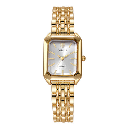 1/2/4PCS Fashion Rectangle Women Quartz Watches Stainless Steel Band Wristwatches for Girls Clock Reloj Mujer（Without Box）