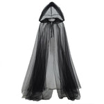 Black Bridal Shawl Witch Vampire Cosplay Cloak Halloween Double Cloak Game Party Costume Props Holiday Dress Up