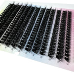 New 640 Cluster Lashes Kit 5D Fluffy Thick Eyelash Extension Kit Volume Mixed Tray Faux Mink Lashes Lash Extension Makeup