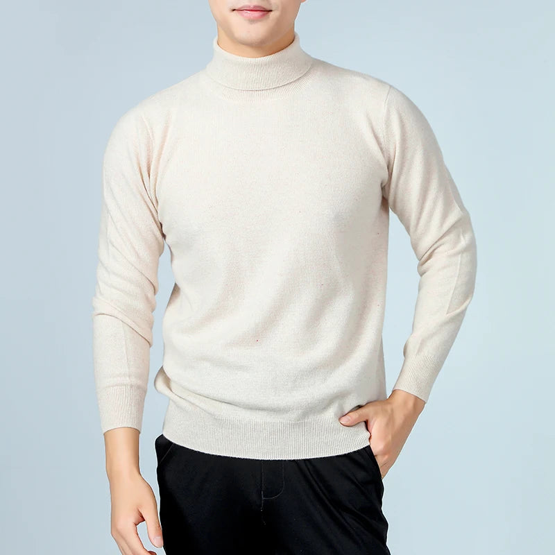 100% Wool Man Pullovers Winter New Fashion Vneck Sweater Hot Sale Wool Knitted Jumpers Male Woolen Clothes Standard Tops