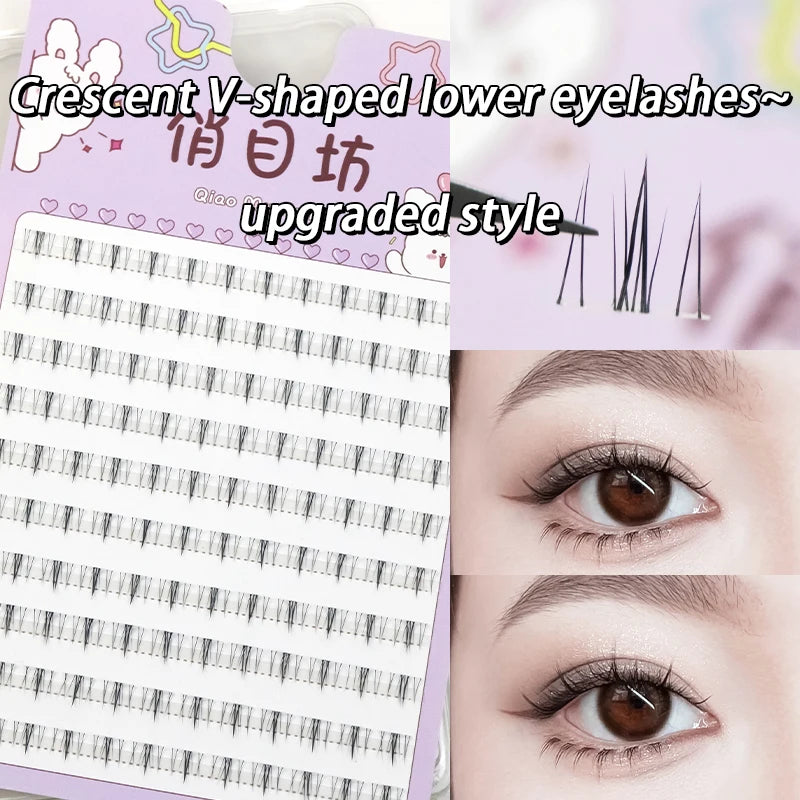 5-7mm Air Lower Eyelashes Fairy Fake LashesSegmented Natural Under Lashes Manga Bottom Lashes Makeup Eyelash Makeup Tool10 Rows