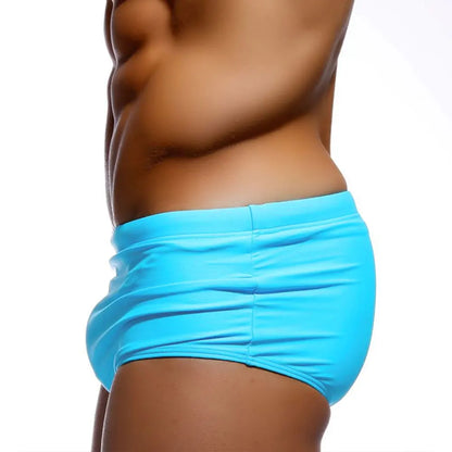 Men’s Solid Color Swim Shorts – Stretch Nylon Surf & Beachwear