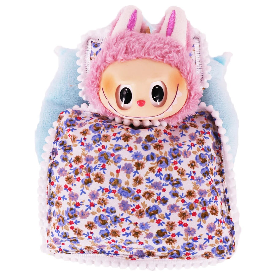 15-17CM Labubu Accessories Sleeping Bag Bed Cute Comfortable Floral Print Sleep Tool Indie Pop&Labubu Accessories Beautiful Toys