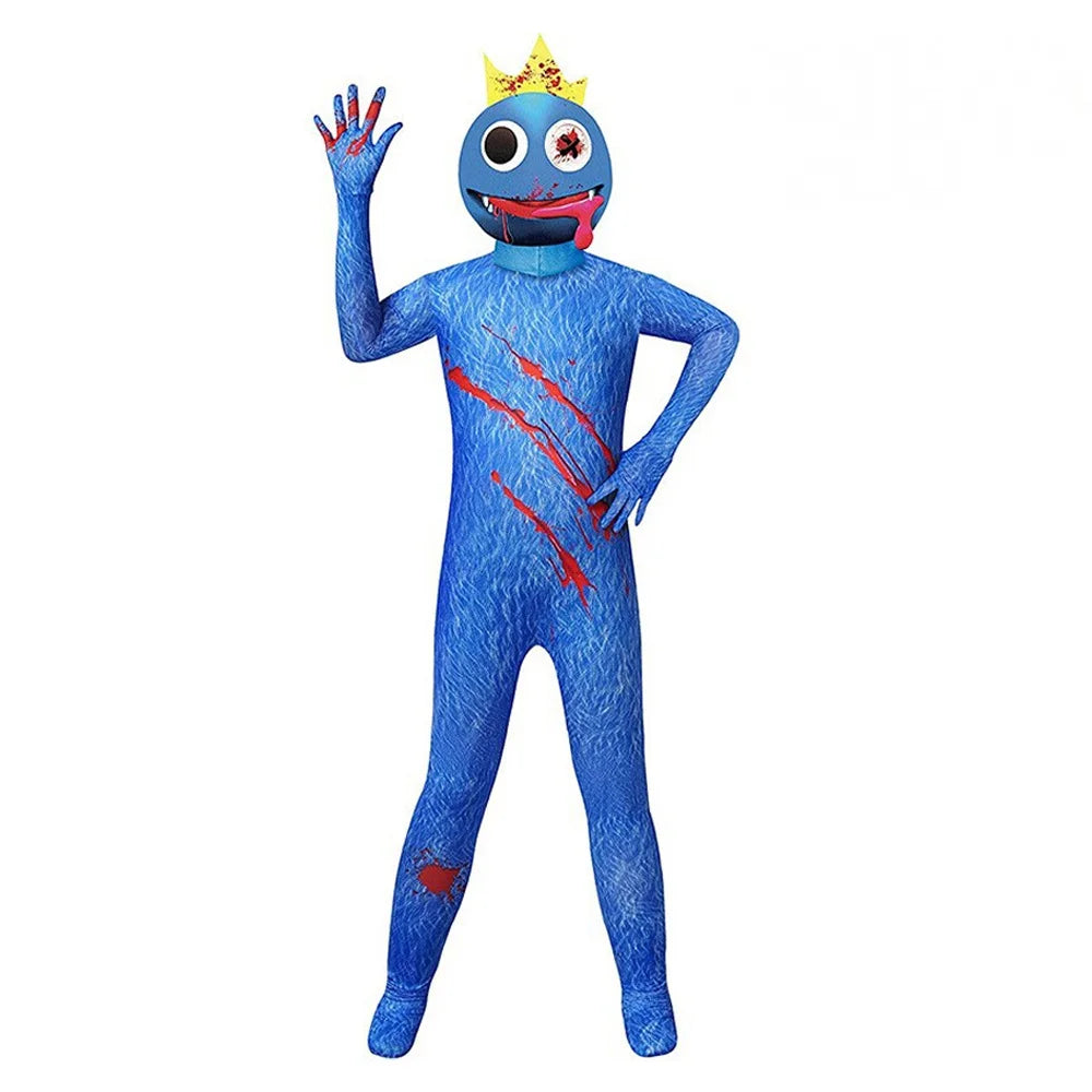 Cosplay Costumes Boy Halloween Blue Monster Jumpsuit Carnival Birthday Party Show Costume Girl Suit Horror Game Novelty Gift Set