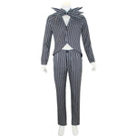 Anime Jack Skellington Cosplay Costume for Adult The Nightmare Before Christmas Jack Uniform Clothes Suit Halloween Costumes