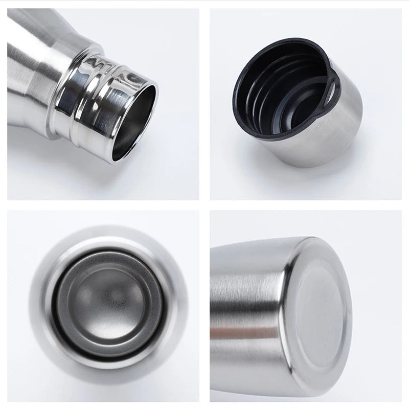 Stainless Steel Water Bottle Gourd Shape Sports Bottle Outdoor Tourism Direct Drinking Hand Rope Tumbler 750/1000ml