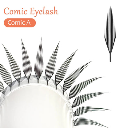 DIYDAY Comic Spire Eyelash Extension Premade Manga False Eyelashes Super Soft Light Feather-Feeling Anime Lashes for Makeup Tool