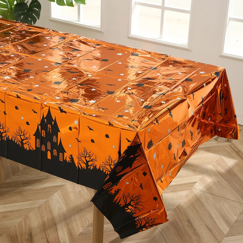 1Pcs Halloween Skeleton Pumpkin Spider Tablecloth Halloween Ghost Festival Day of The Dead Prank Party Carnival Party Decoration
