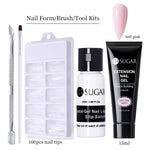 UR SUGAR 15ml Extension Gel Nail Polish Bright Nude White Clear Semi Permanent UV Hard Gel Nails Finger Prolong Gel Varnish Set