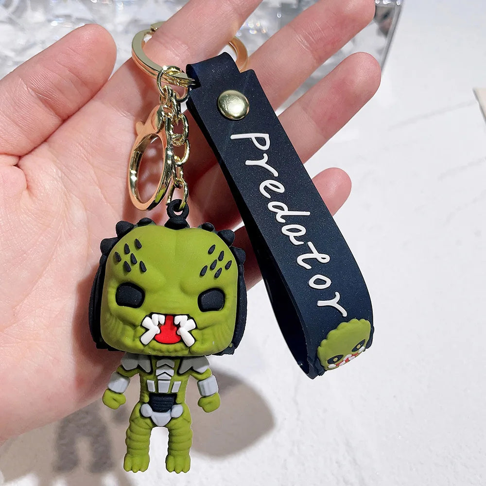 Horror Wednesday Addams Silicone Keychain Toy Thing Hand Home Decor Keychain Doll Schoolbag Pendant Halloween Toy Costume Props