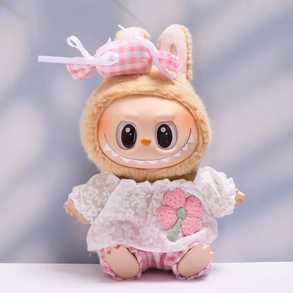 17cm Mini Plush Doll'S Clothes Outfit Accessories For Korea Kpop Exo Labubu Idol V1 V2 Bee Dinosaur Shark Costume Clothing Gift