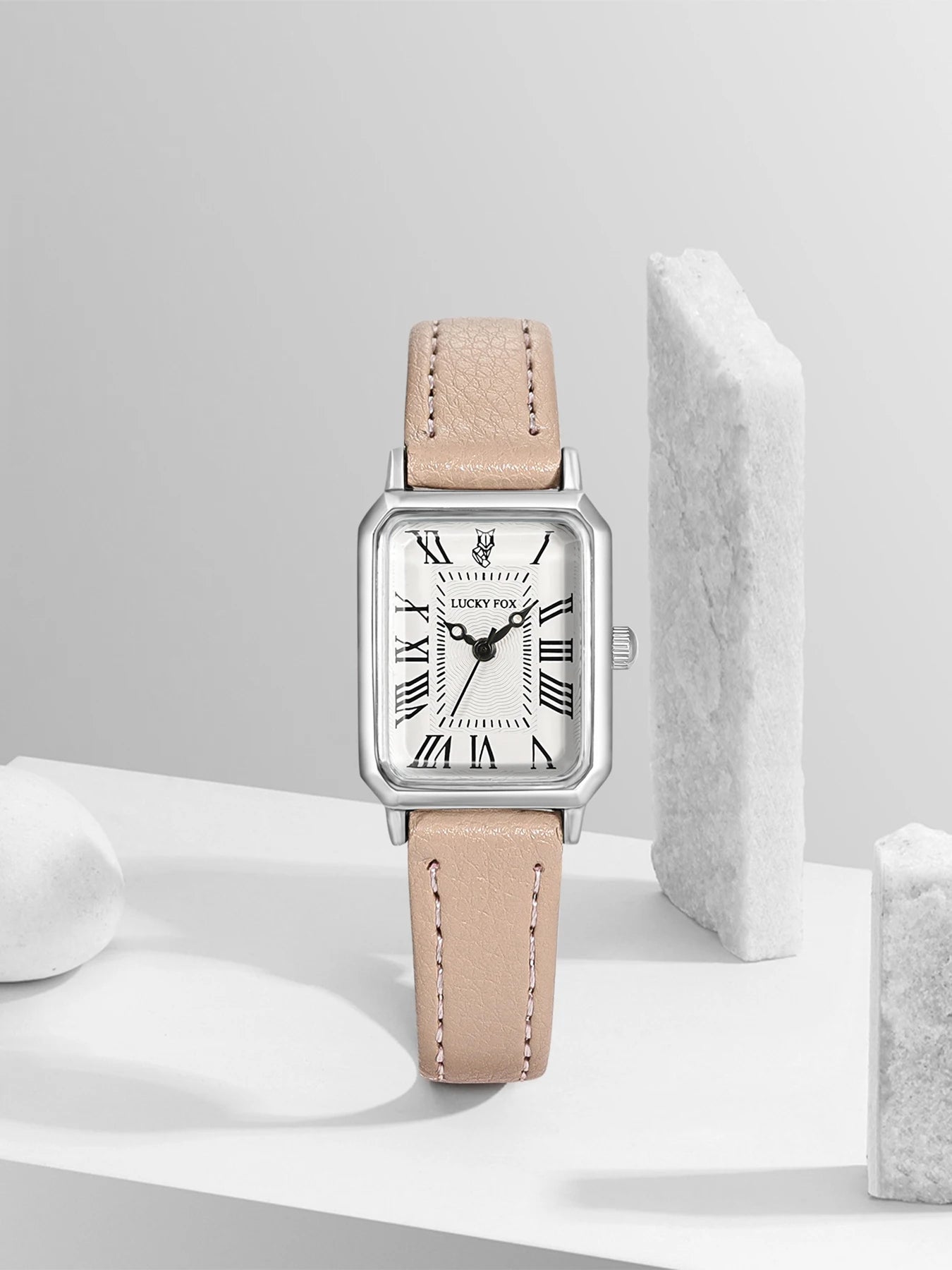 Fashion Rectangle Quartz Wrist Watch for Women Luxury Brand Roman Dial Leather Strap  Ladies Watches Clock