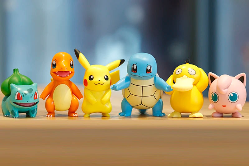 Hot Pokemon Anime Figures Pikachu Toys Model Charmander Psyduck Squirtle Jigglypuff Bulbasaur Kawaii Collect Dolls Kids Gift