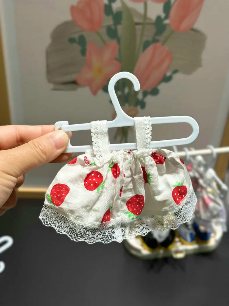 20cm Bjd Doll Clothes Storage Rack Shoe Display Rack Doll Mini Labubu Clothes Hanger Storage Box Clothes Support Rack Kids Gift