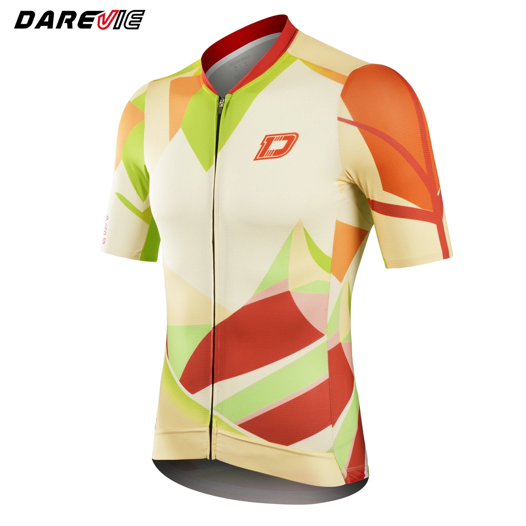 DAREVIE Man Cycling Maillot 4-Way Strech Moisture-Wicking Training Level Cycling Jersey Anti-Slip Light Soft Men's Cycling Shirt