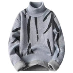 Men's Winter Turtleneck Sweater Knit Fleece Warm Pullovers Men Fashion Slim Fit Knitted Turtleneck Pullover Sweaters Casual Tops