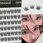 Self Adhesive Individual Eyelashes No Glue Needed Fluffy Cluster Eyelash Korean Fashion Manga Lash Extension for Daily Makeup