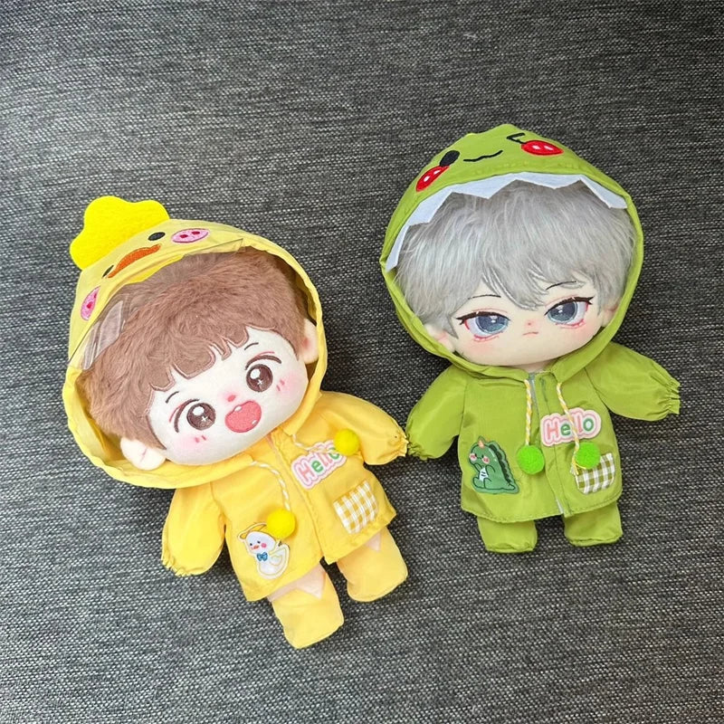 Mini Doll'S Clothes Outfit Accessories For Ropa Labubu Idol doll Raincoat short rain boots rain shoes Clothing Gift