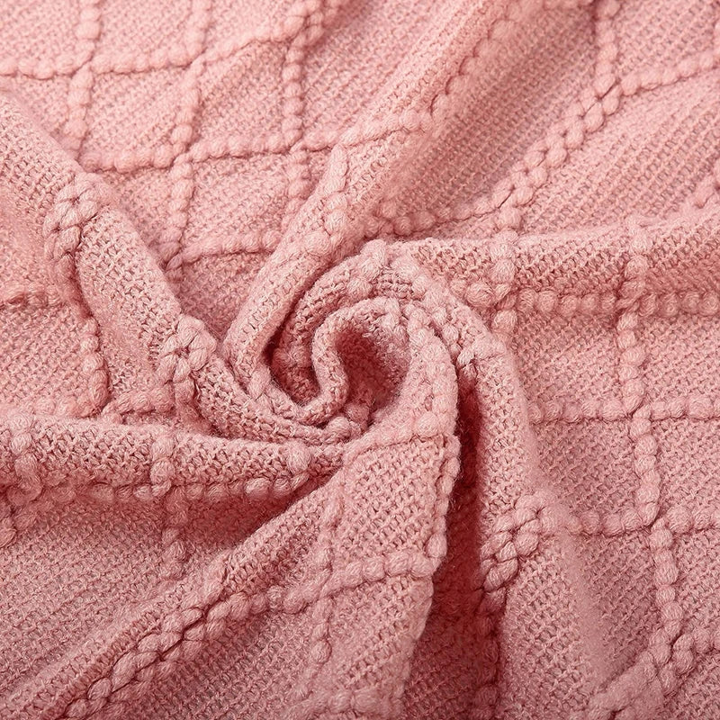 Khaki Gift Knitted Blanket with Tassels Chunky Vintage Luxury Farmhouse Throw Bedspread Oversized Blanket Cover Manta Para Sofá