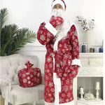 Christmas Santa Claus Cosplay Costume Classic Red Deluxe Velvet Xmas Men Santa Claus Disguise Suit Christmas New Year Party
