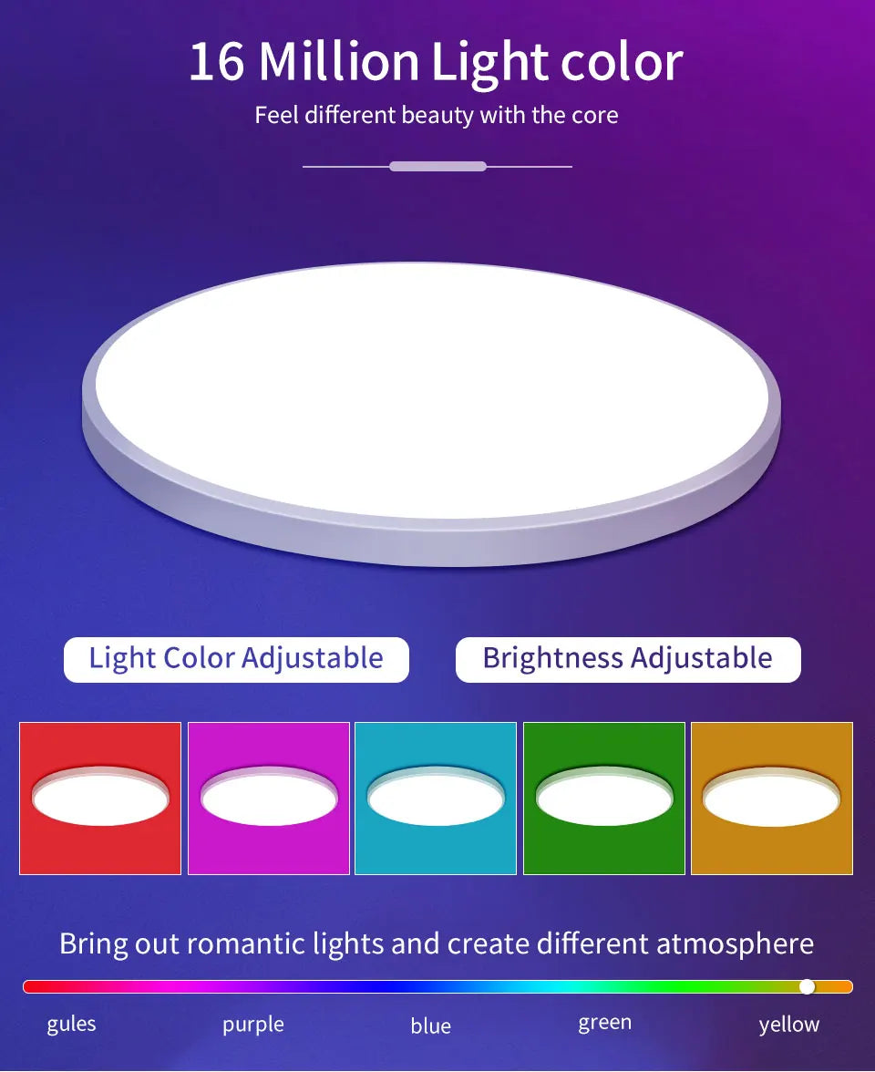 Smart WiFi LED Ceiling Light 24W Cozylife APP Control Voice Control Round Panel Ambient Lamp AC85-265V Works Alexa Geogle Home