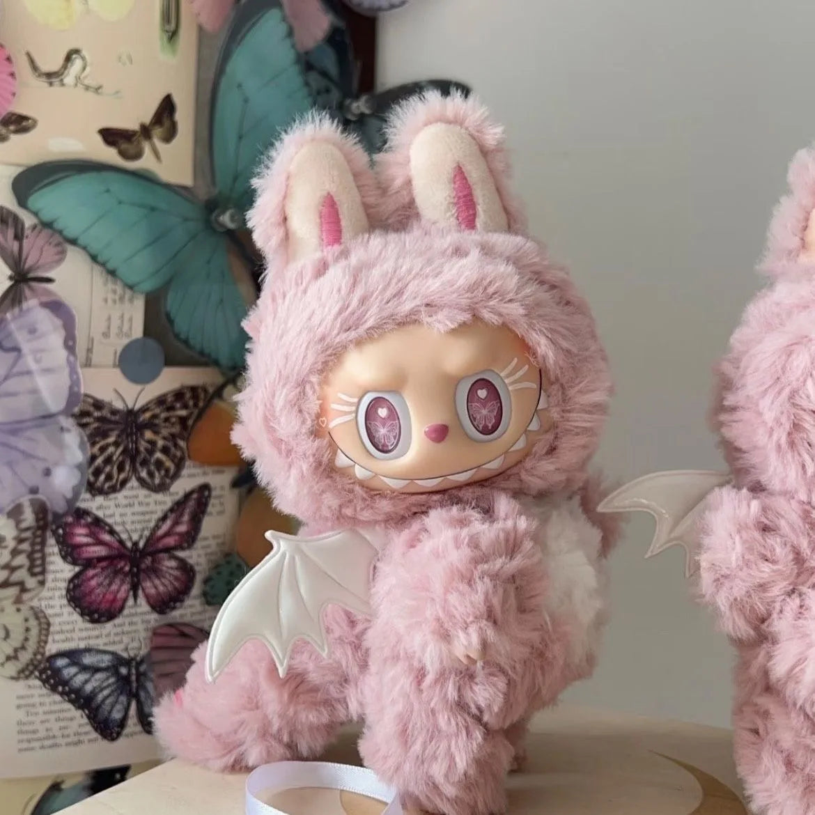 Doll Clothes  For Labubu Little Angel Pink Rabbit Plush Baby Clothes Cute And Fashionable Angel Cotton Doll Clothing Doll Sets