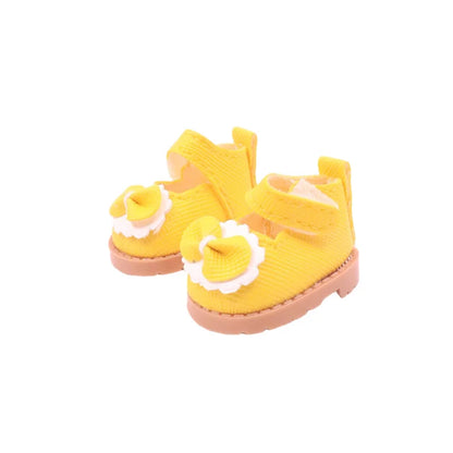 3.8cm Doll Shoes Solid Color Pop Lace up Canvas Shoe PU Shoes For 17cm Labubu Doll Clothes Accessories,Girl's Toys Clothing Gift