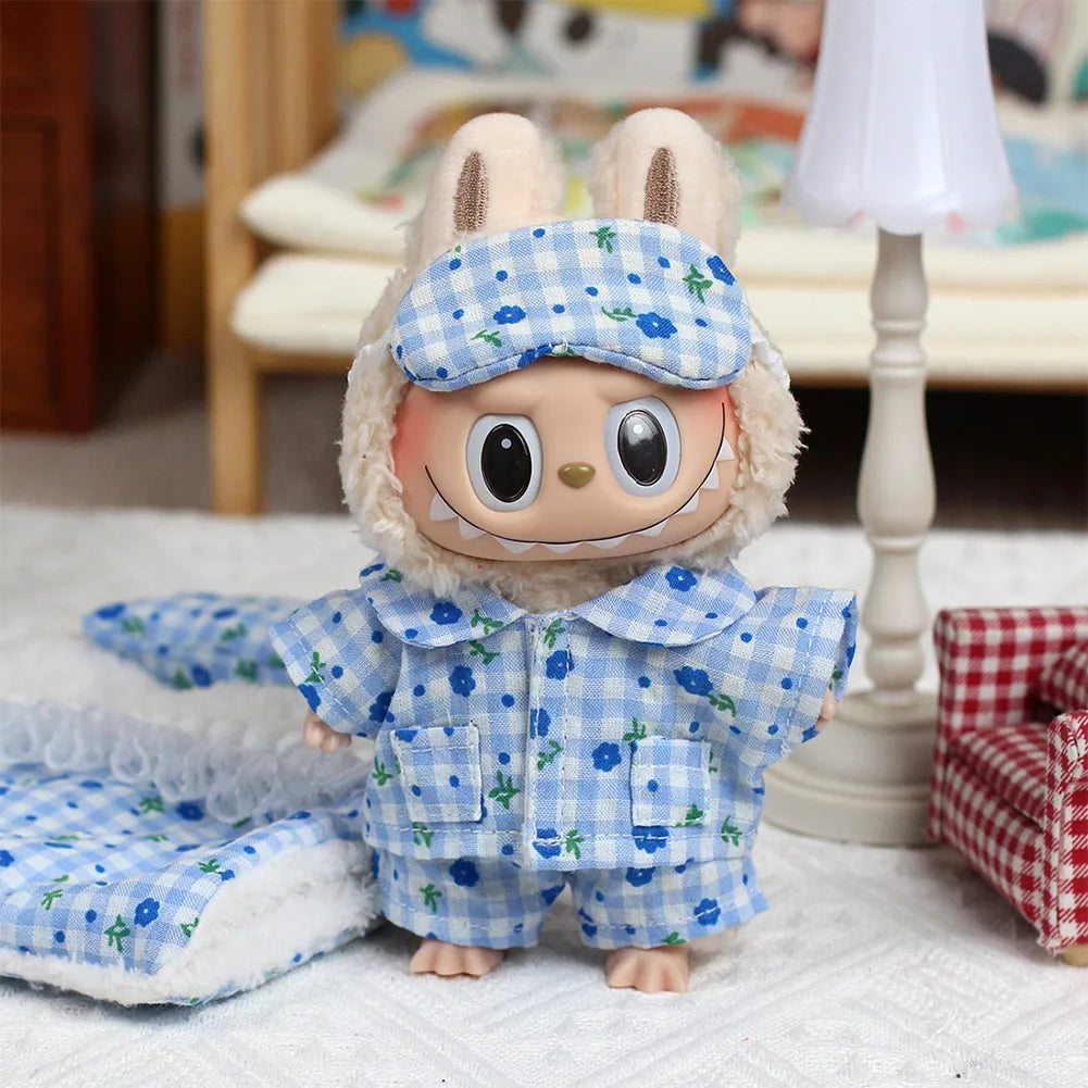 Doll Bed Sleeping Bag For 17cm Ropa Labubu Plush Toy & Accessories Cute Set Home Warmth Girl Gift