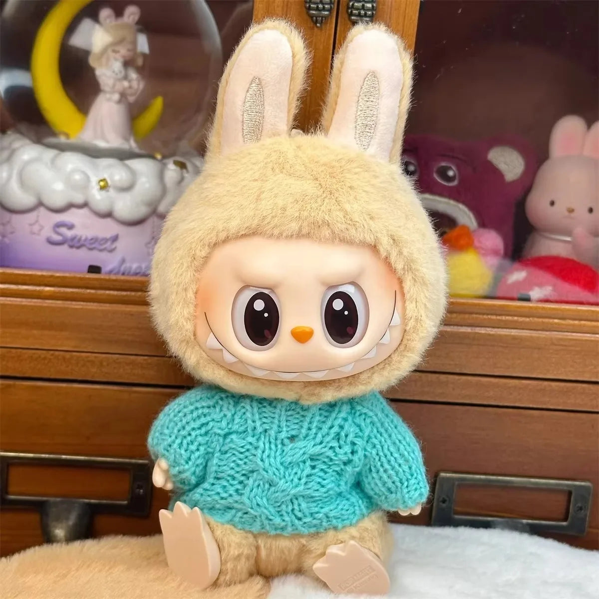 Ropa Labubu Doll Clothes Outfit Accessories For 15/17cm Labubu V2 V1 Plush Doll's Clothing Colorful Sweater Kid Toy Girl Gift