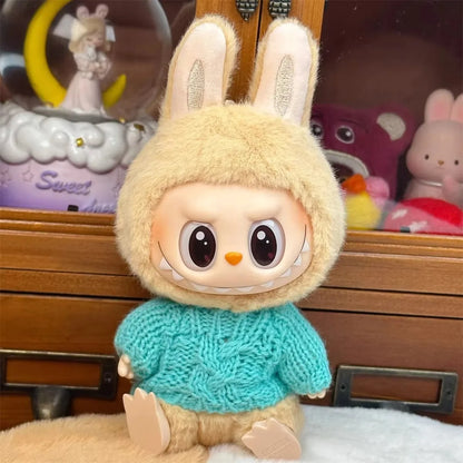 Ropa Labubu Doll Clothes Outfit Accessories For 15/17cm Labubu V2 V1 Plush Doll's Clothing Colorful Sweater Kid Toy Girl Gift