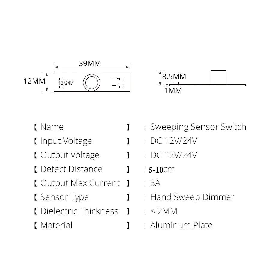 Smart Switch Module Sensor Motion Detector Finger Hand Sweep Sensor DC 12V 24V 3A Maximum 36W Power Light Switches