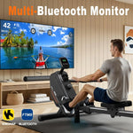 MettleMatic RM3 Foldable Rowing Machine, 300N Magnetic Resistance, 16 Levels, Bluetooth, 150kg Capacity