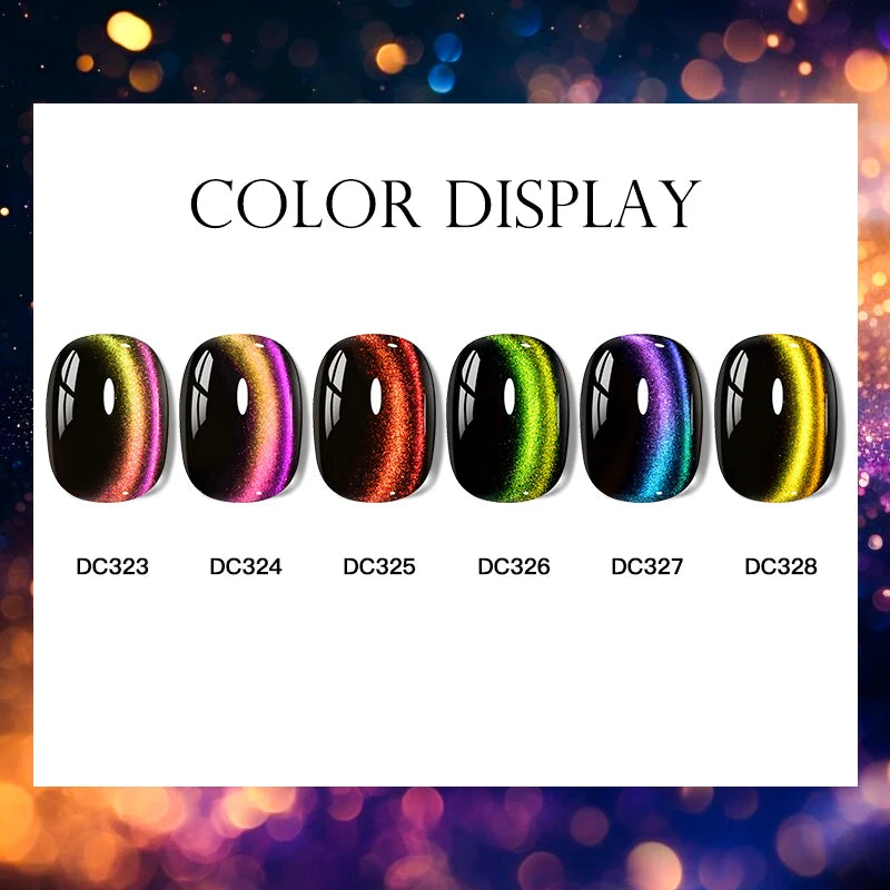 Rainbow Cat Magnetic Gel Nail Polish Starry Chameleon Galaxy Effect Semi Permanent UV Gel Varnish Soak Off Nail Supplies DIY