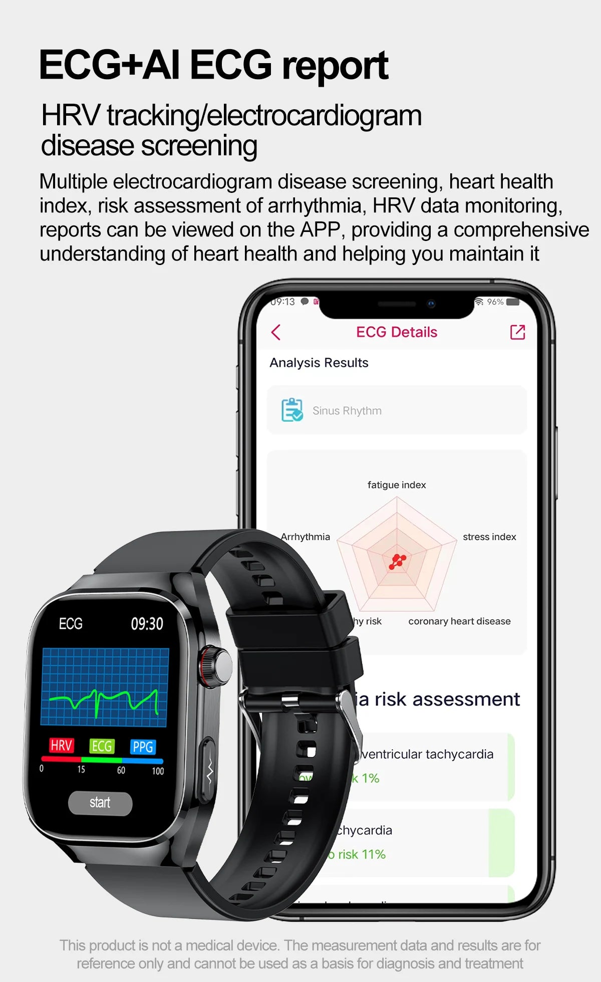 2025 New ECG+PPG Accurate Measure Heart Rate Smart Watch Men Blood Pressure Lipids Uric Acid Bluetooth Call Health Smartwatches