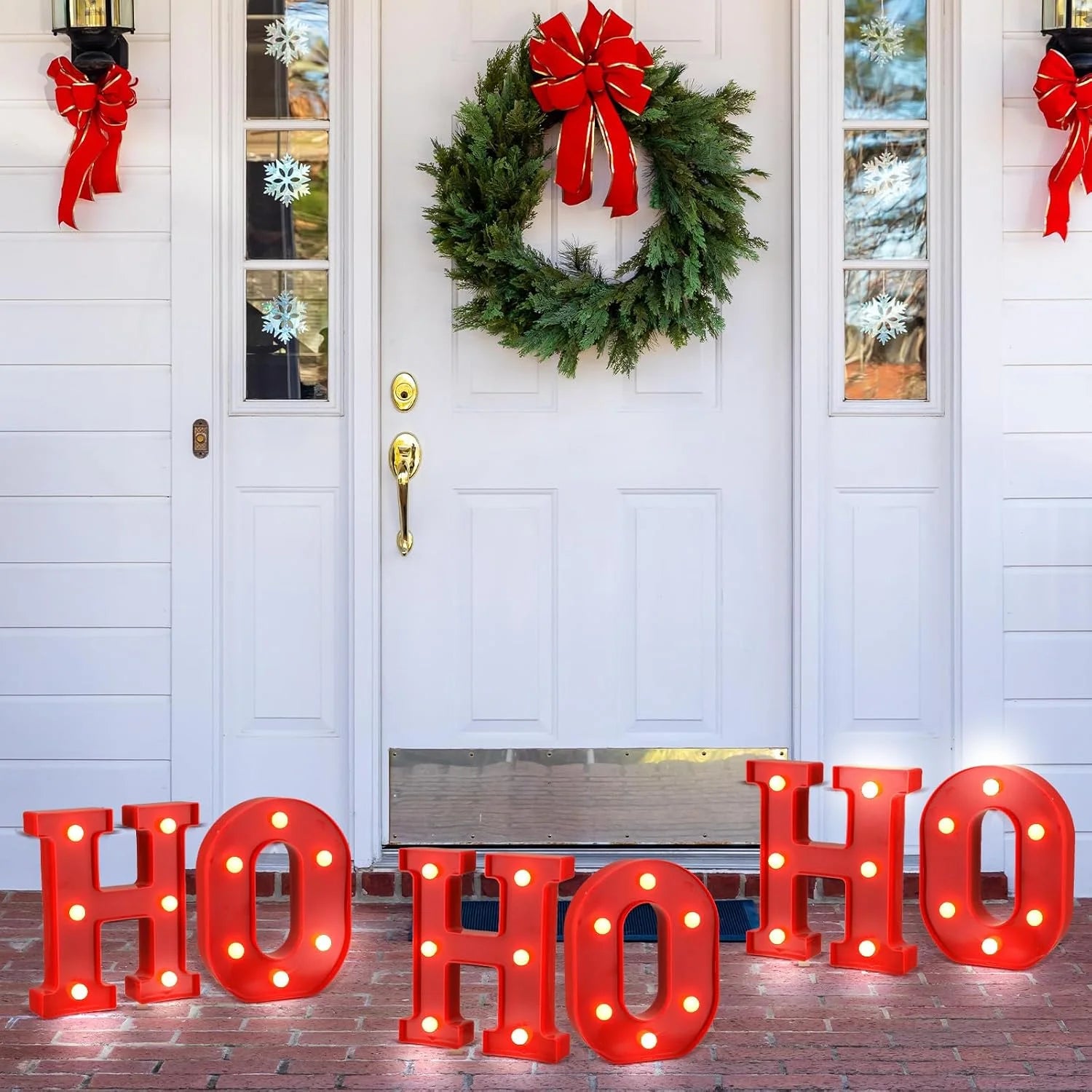 Ho Ho Ho LED Letter Christmas in July Lights Sign Table Decor Light up Letters for Home Christmas Party Bedroom Tabletop Decor