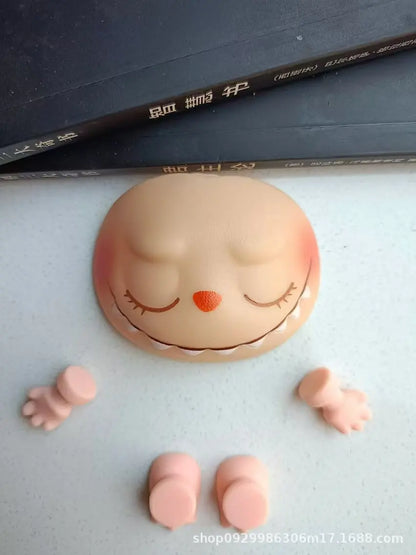 Hot Sell Labubu Plush Doll Parts Vinyl Doll Accesseries Pvc Face Changing Parts Hands Feet Replacement Supplies Diy Gifts