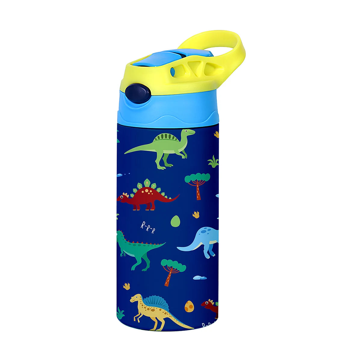 12OZ/350ml Cartoon Pattern Thermos Cup Stainless Steel Insulated Bottle Children Thermos Kettle Outdoor Portable Handheld Cup