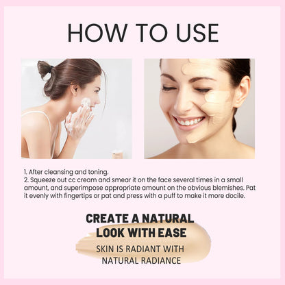 1/2/3pcs CC Cream Foundation Waterproof Brighten Moisturizing Foundation Concealer Oil-Control Sunscreen Spf 50 Makeup Product