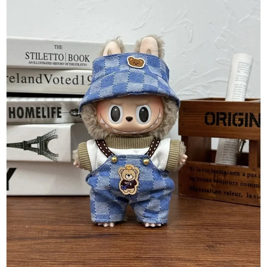 17cm Labubu Doll Capybara Costume Suit V1 V2 V3 Clothes Set Plush Toy Outfit Accessories
