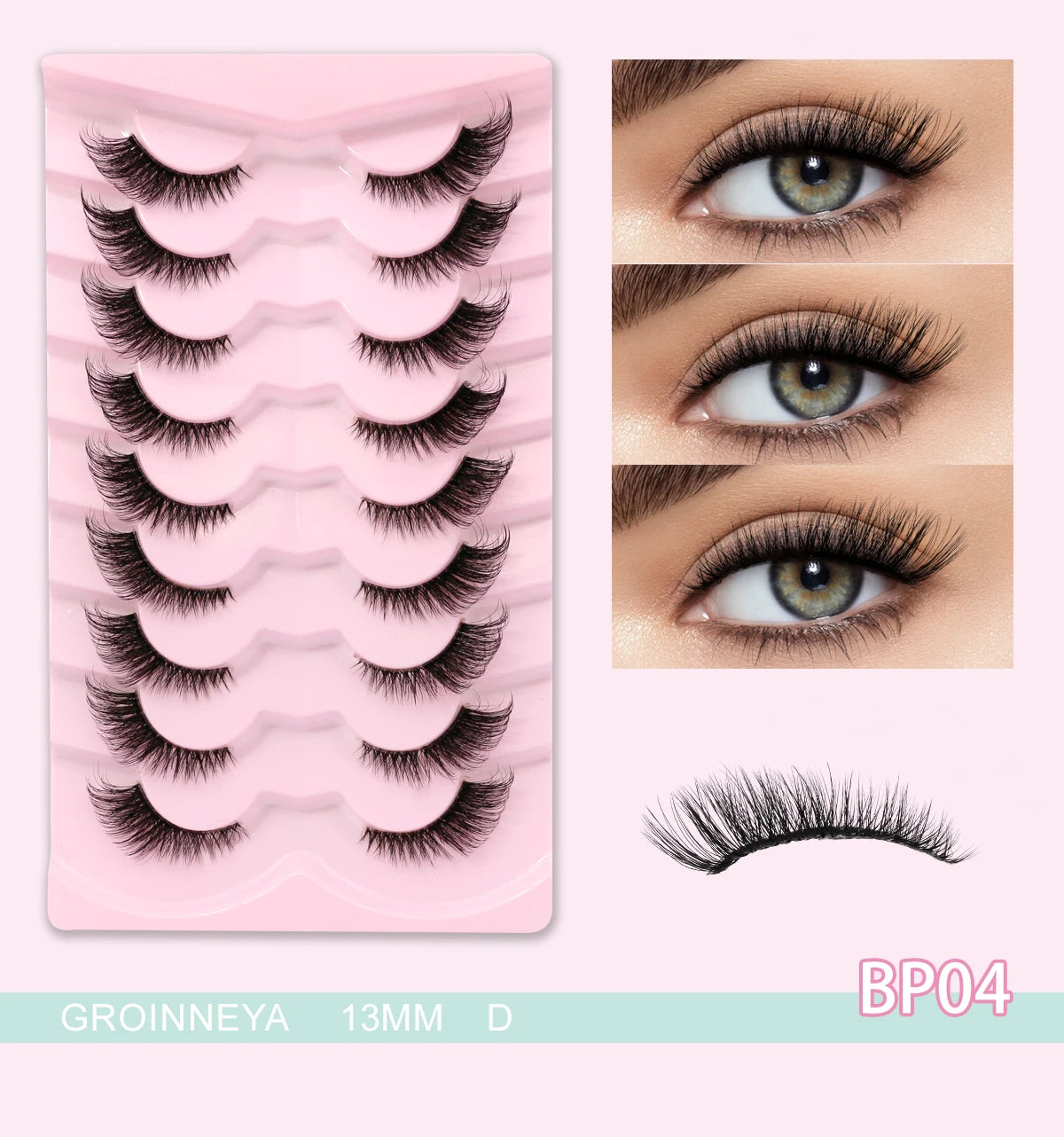 GROINNEYA Cat Eye Lashes Create Natural Look Half Eye Lashes With Winged Ends For Extended Eyelash For Daily Use