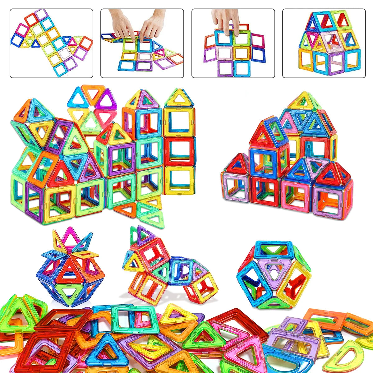Magnetic Building Blocks DIY Magnets Toys medium size STEM Toys Construction Toys Learning Educational Magnet Toys